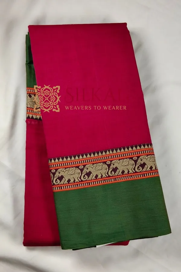 Narayan_Peth_Plain_Cotton_Saree_With_Patti_Pallu_Saree_Code-_SKL3129