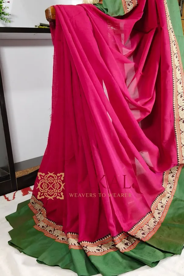 Narayan_Peth_Plain_Cotton_Saree_With_Patti_Pallu_Saree_Code-_SKL3129