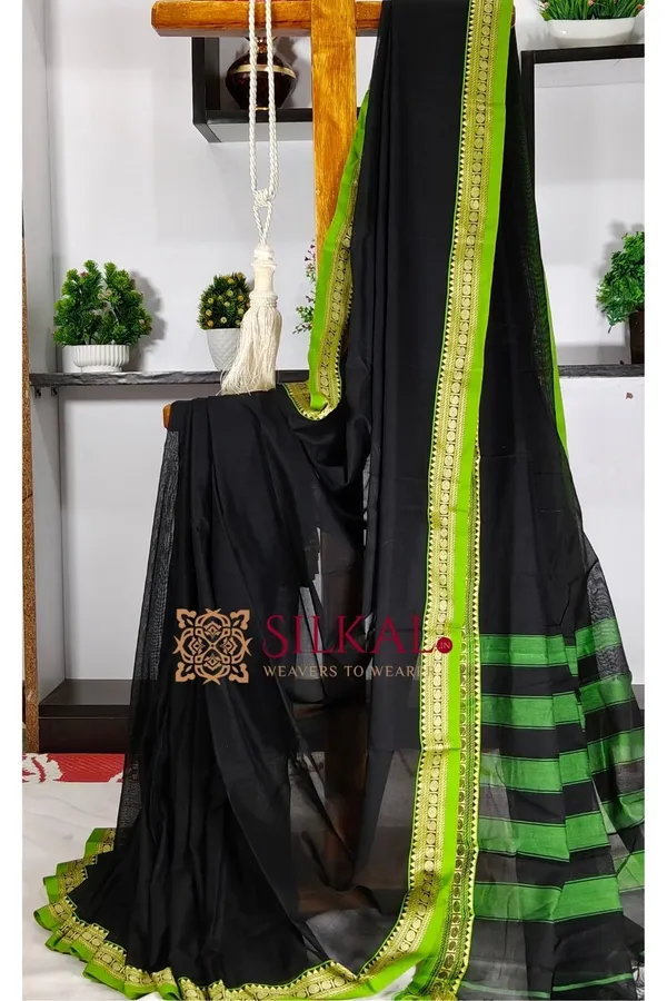 Narayan_Peth_Plain_Cotton_Saree_With_Patti_Pallu_Saree_Code-_SKL3131