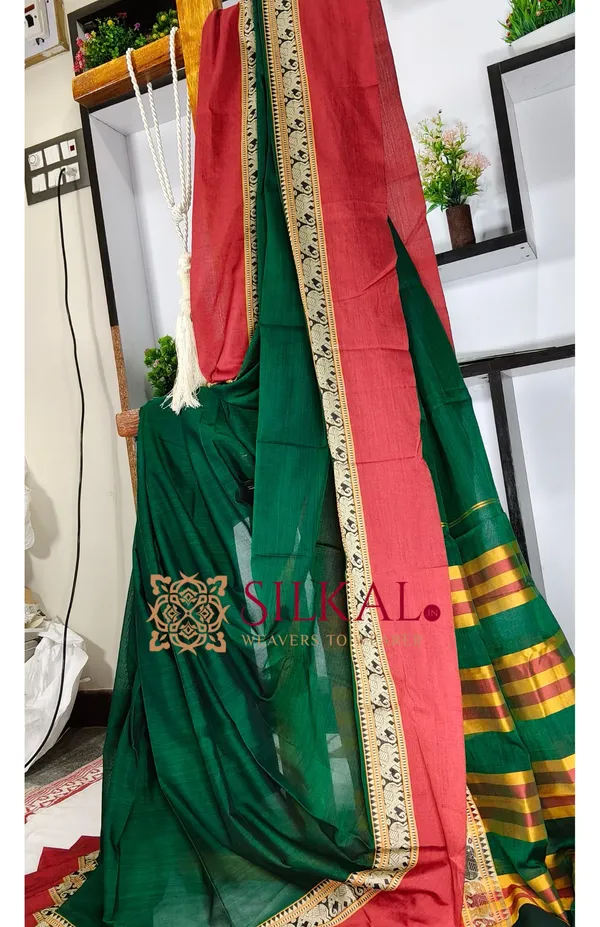 Narayan_Peth_Plain_Cotton_Saree_With_Patti_Pallu_Saree_Code-_SKL3139