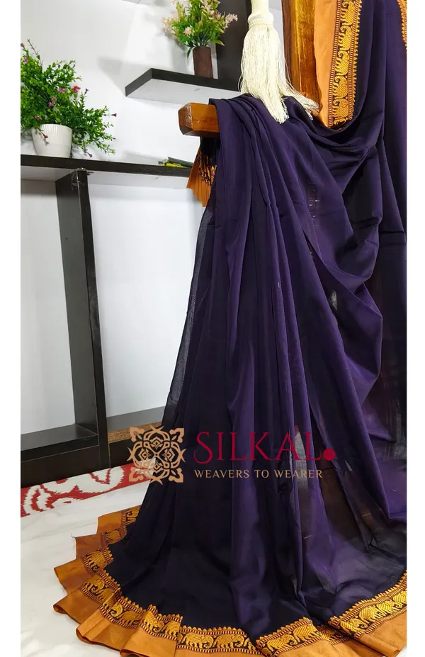 Narayan_Peth_Plain_Cotton_Saree_With_Patti_Pallu_Saree_Code-_SKL3141