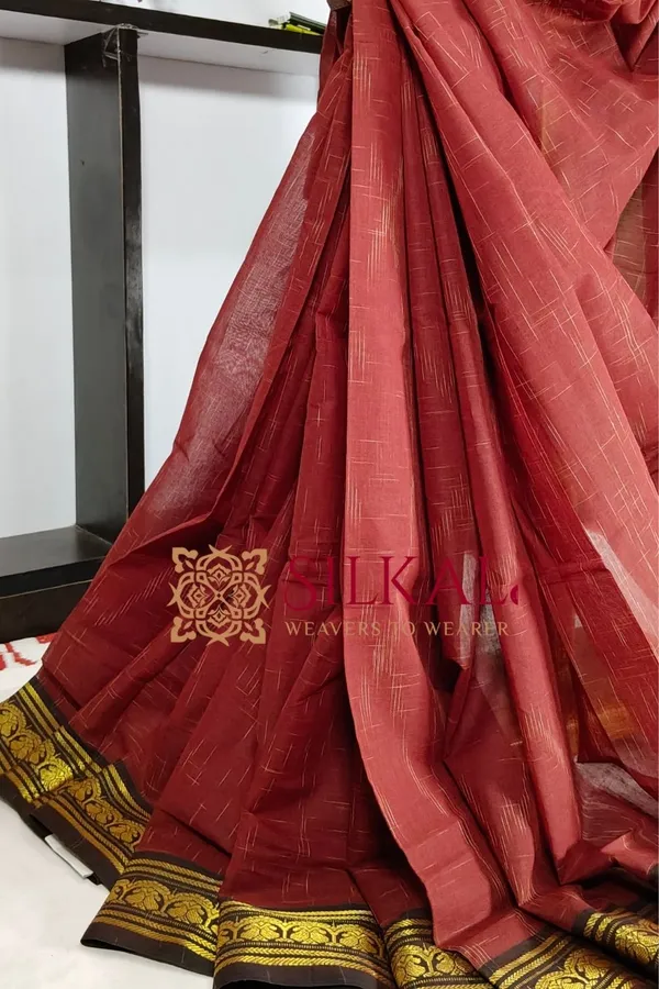 Narayan_Peth_Plain_Cotton_Saree_With_Patti_Pallu_Saree_Code-_SKL3142