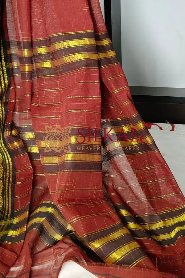 Narayan_Peth_Plain_Cotton_Saree_With_Patti_Pallu_Saree_Code-_SKL3142