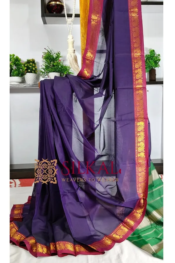 Narayan_Peth_Plain_Cotton_Saree_With_Patti_Pallu_Saree_Code-_SKL3_114