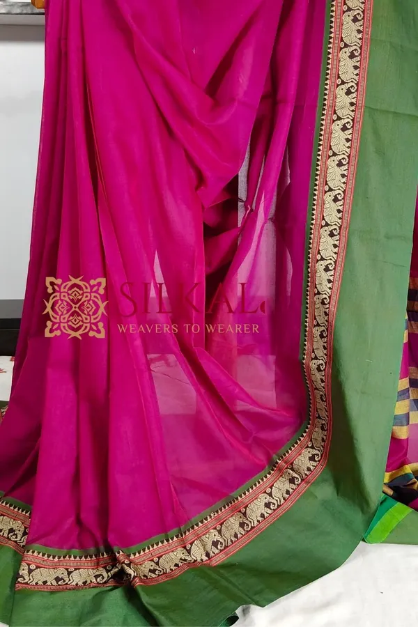 Narayan_Peth_Plain_Cotton_Saree_With_Patti_Pallu_Saree_Code-_SKL3_130