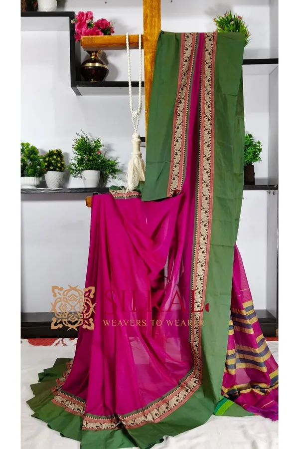 Narayan_Peth_Plain_Cotton_Saree_With_Patti_Pallu_Saree_Code-_SKL3_130