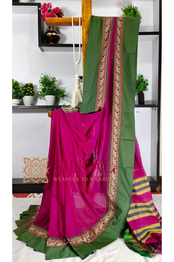 Narayan_Peth_Plain_Cotton_Saree_With_Patti_Pallu_Saree_Code-_SKL3_130