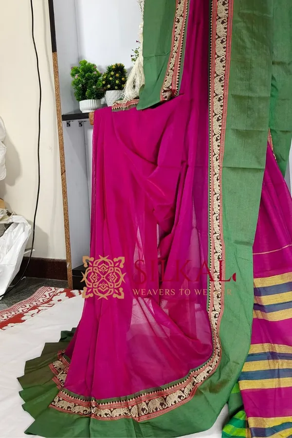 Narayan_Peth_Plain_Cotton_Saree_With_Patti_Pallu_Saree_Code-_SKL3_130