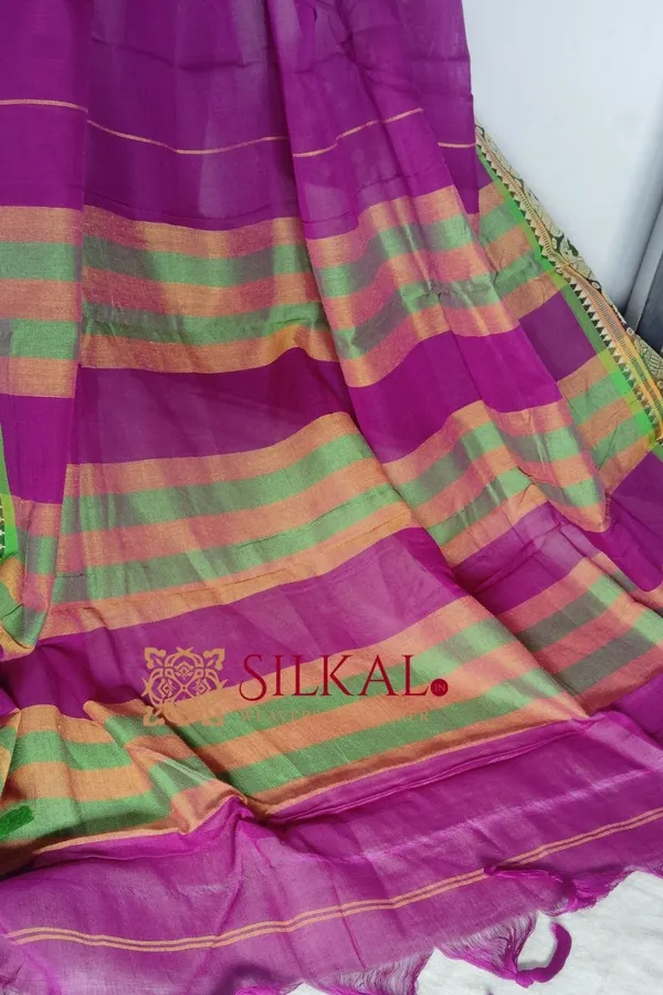 Narayan_Peth_Plain_Cotton_Saree_With_Patti_Pallu_Saree_SKL_1957