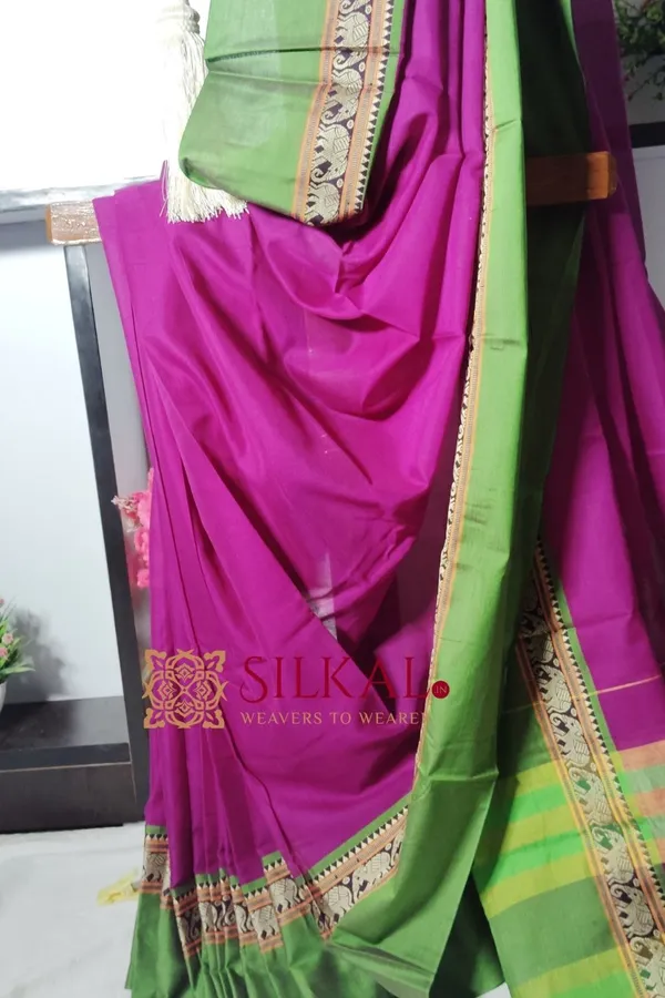 Narayan_Peth_Plain_Cotton_Saree_With_Patti_Pallu_Saree_SKL_1957