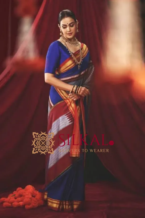 Ilkal_Khan_Viscose_Cotton__Saree_SKL03803