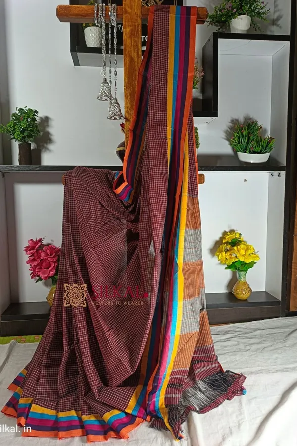 Patteda_Anchu_Pure_Cotton_Handloom_Saree_Saree_Code-_SKL1433