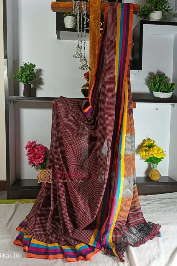 Patteda_Anchu_Pure_Cotton_Handloom_Saree_Saree_Code-_SKL1433