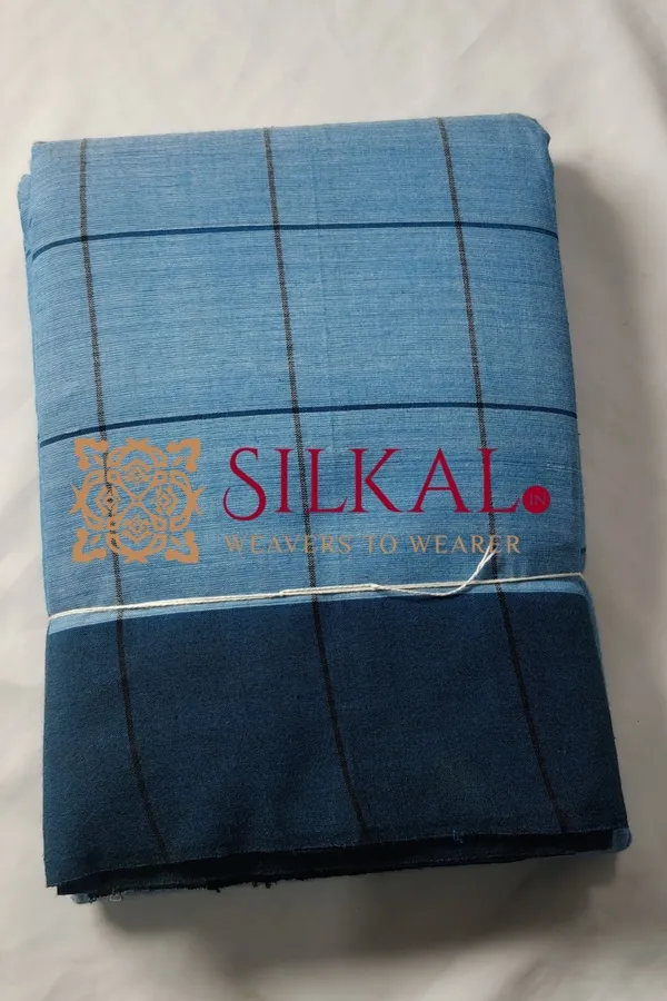Patteda_Anchu_Checks_With_Plain_Border_Saree_Code-_SKL03346