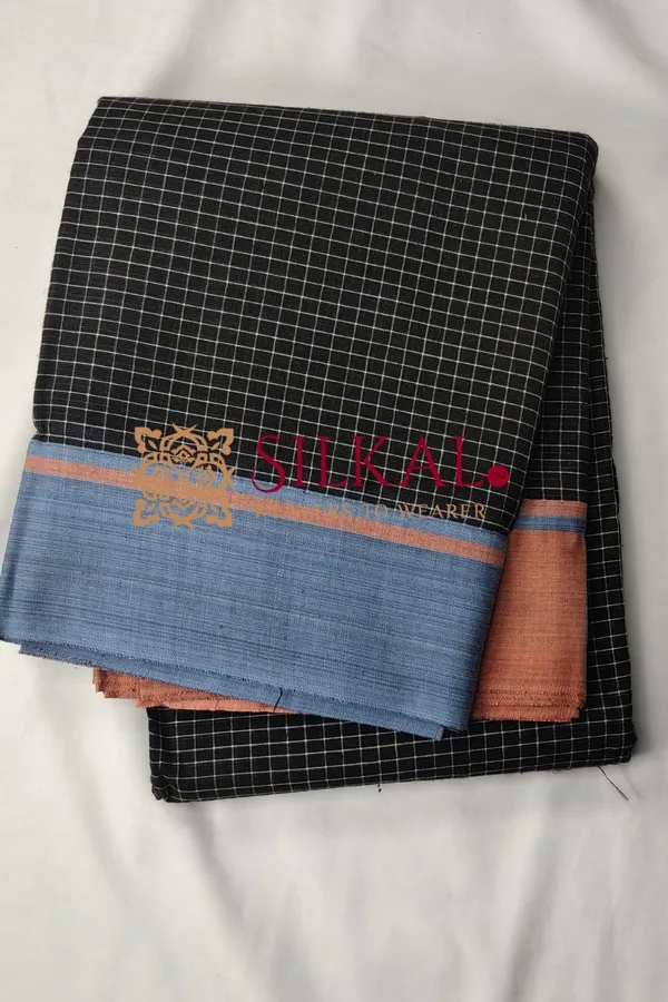 Patteda_Anchu_Checks_With_Plain_Border__SKL03812