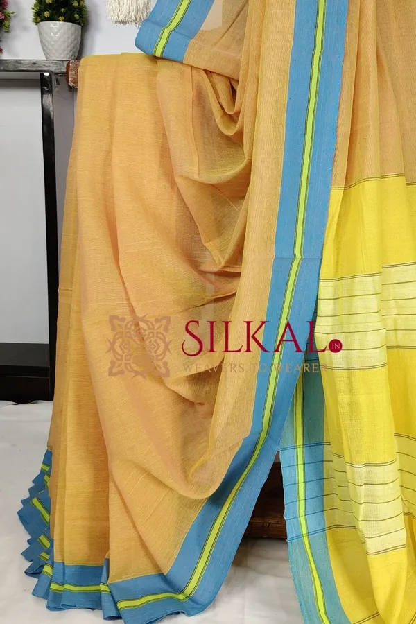 Patteda_Anchu_Plain_Design_With_Plain_Border_Saree_Code-_SKL03559