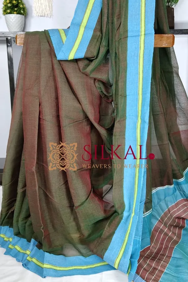 Patteda_Anchu_Plain_Design_With_Plain_Border_Saree_Code-_SKL03560