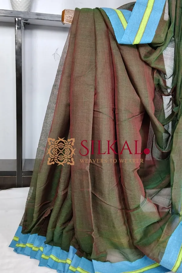 Patteda_Anchu_Plain_Design_With_Plain_Border_Saree_Code-_SKL03560