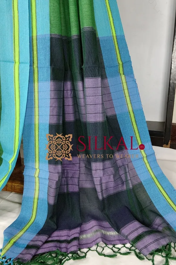 Patteda_Anchu_Plain_Design_With_Plain_Border_Saree_Code-_SKL03561