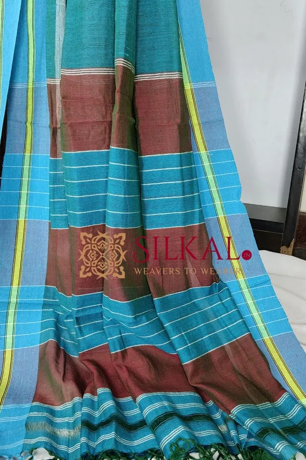 Patteda_Anchu_Plain_Design_With_Plain_Border_Saree_Code-_SKL03564