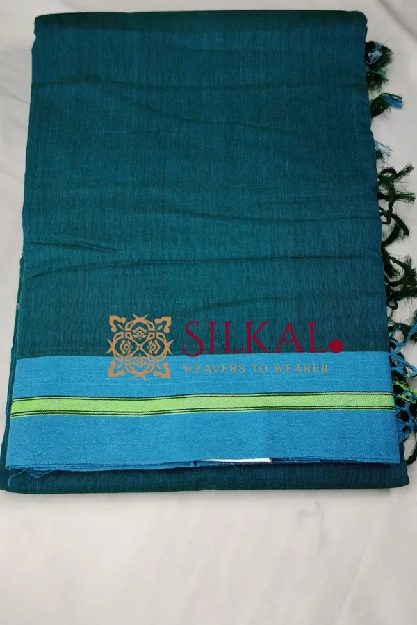 Patteda_Anchu_Plain_Design_With_Plain_Border_Saree_Code-_SKL03564