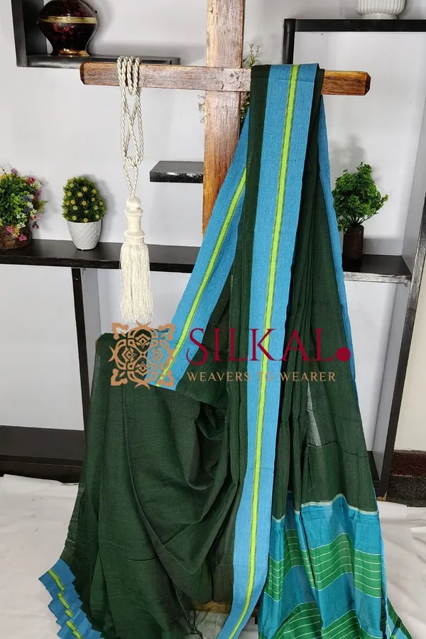 Patteda_Anchu_Plain_Design_With_Plain_Border_Saree_Code-_SKL03566