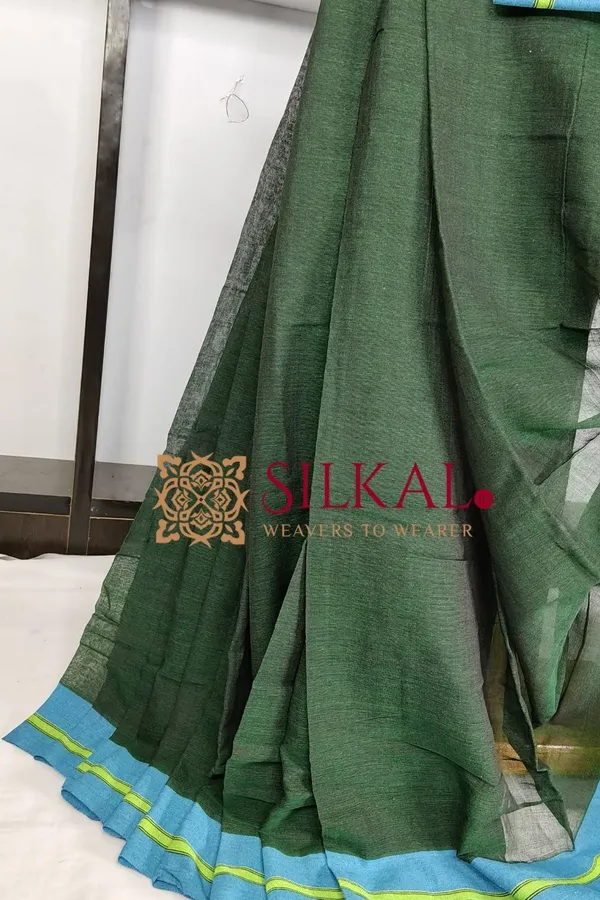 Patteda_Anchu_Plain_Design_With_Plain_Border_Saree_Code-_SKL03566