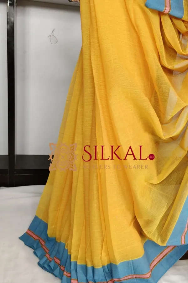 Patteda_Anchu_Plain_Design_With_Plain_Border_Saree_Code-_SKL03567