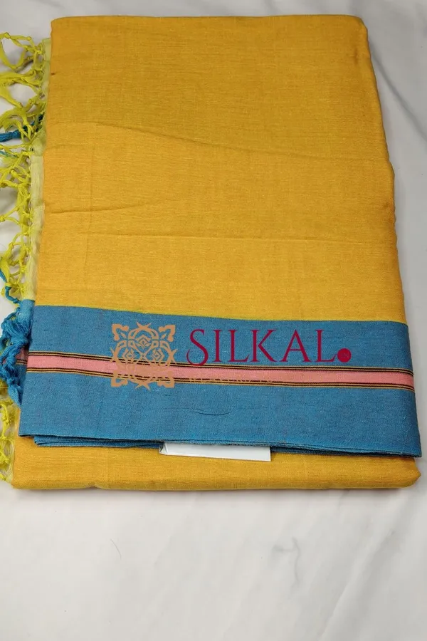 Patteda_Anchu_Plain_Design_With_Plain_Border_Saree_Code-_SKL03567
