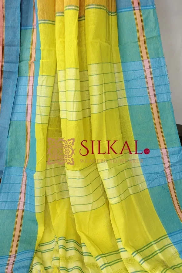Patteda_Anchu_Plain_Design_With_Plain_Border_Saree_Code-_SKL03567