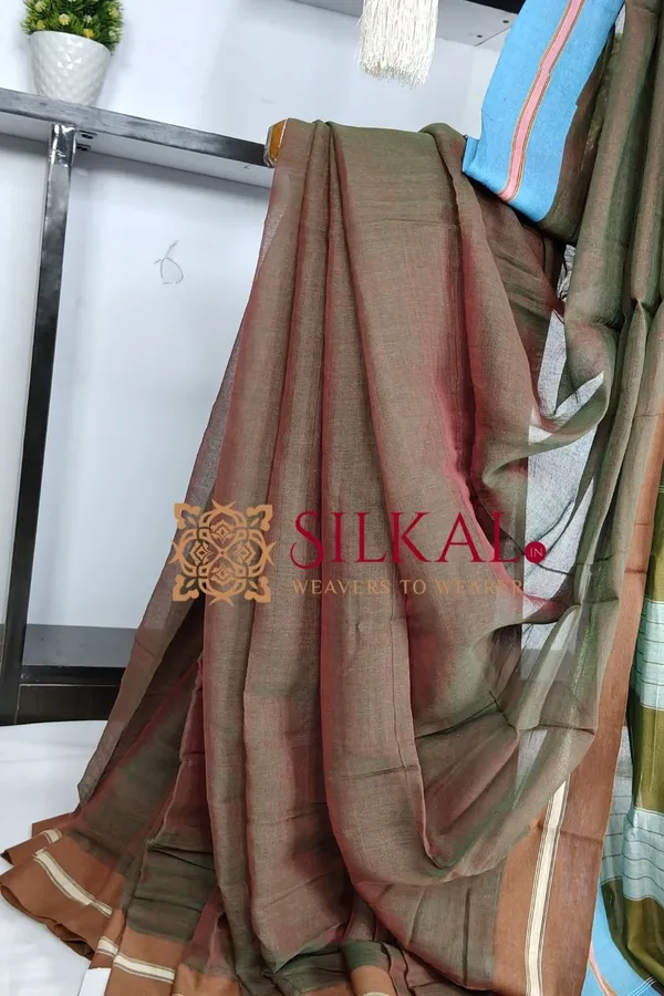 Patteda_Anchu_Plain_Design_With_Plain_Border_Saree_Code-_SKL03568
