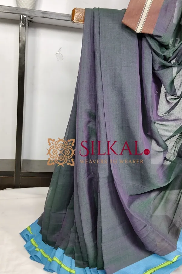 Patteda_Anchu_Plain_Design_With_Plain_Border_Saree_Code-_SKL03569