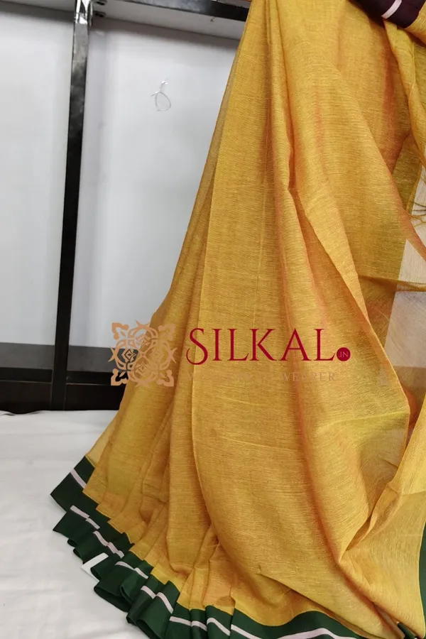 Patteda_Anchu_Plain_Design_With_Plain_Border_Saree_Code-_SKL03572