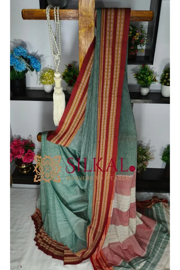 Patteda_Anchu_Pure_Cotton_Handloom_Saree_SKL04285