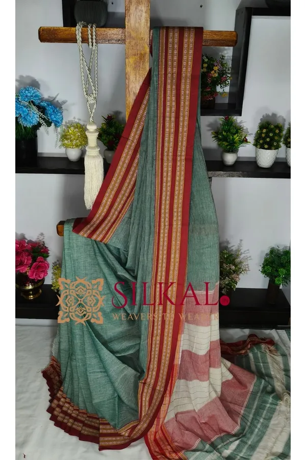 Patteda_Anchu_Pure_Cotton_Handloom_Saree_SKL04285