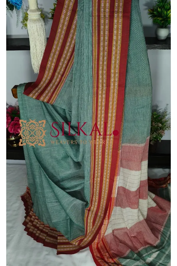 Patteda_Anchu_Pure_Cotton_Handloom_Saree_SKL04285