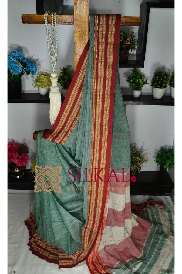Patteda_Anchu_Pure_Cotton_Handloom_Saree_SKL04285