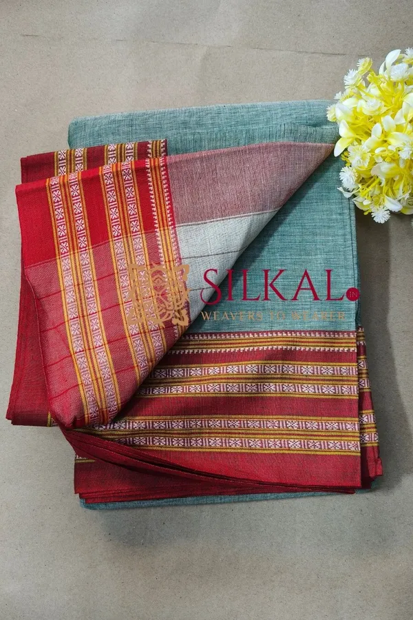 Patteda_Anchu_Pure_Cotton_Handloom_Saree_SKL04285