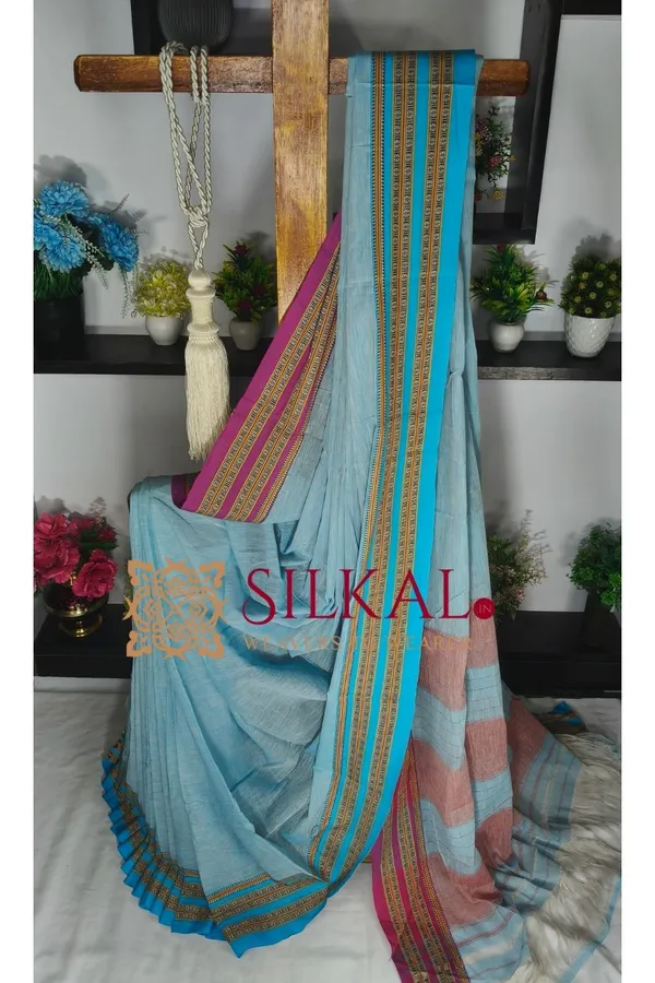 Patteda_Anchu_Pure_Cotton_Handloom_Saree_SKL04288