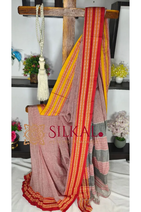 Patteda_Anchu_Pure_Cotton_Handloom_Saree_SKL04289