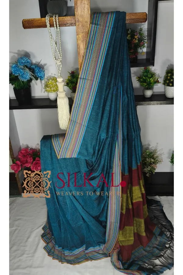 Patteda_Anchu_Pure_Cotton_Handloom_Saree_SKL04290