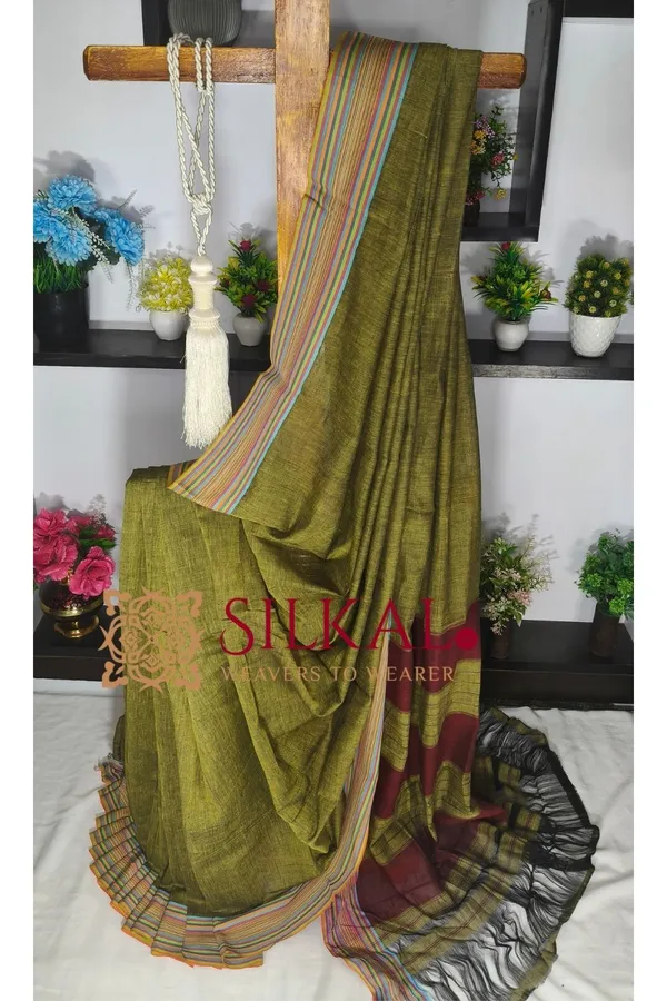 Patteda_Anchu_Pure_Cotton_Handloom_Saree_SKL04291