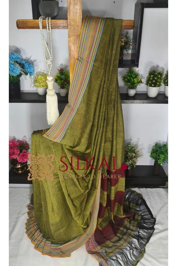 Patteda_Anchu_Pure_Cotton_Handloom_Saree_SKL04291