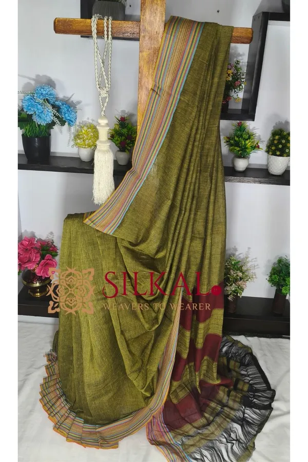 Patteda_Anchu_Pure_Cotton_Handloom_Saree_SKL04291