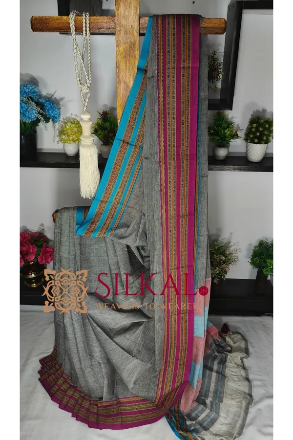 Patteda_Anchu_Pure_Cotton_Handloom_Saree_SKL04292