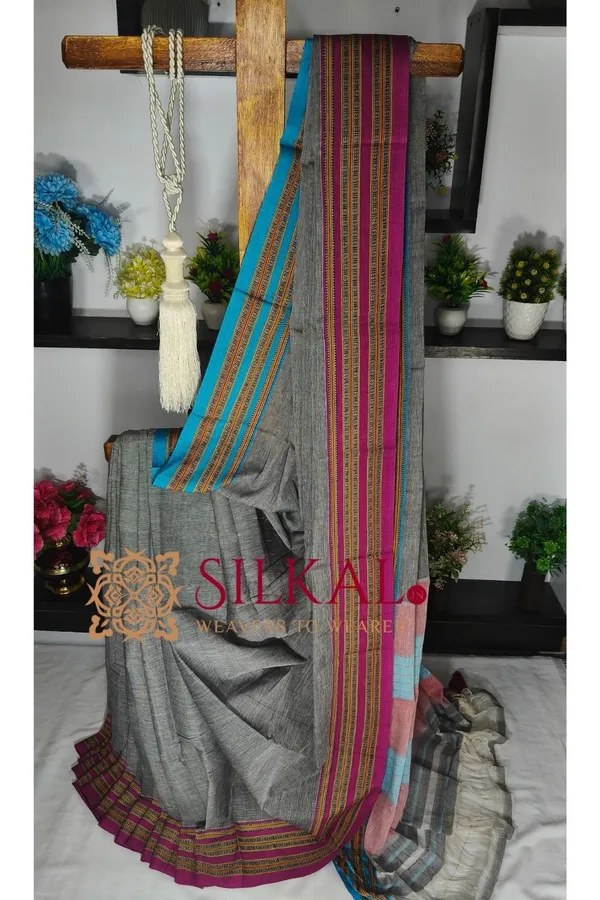 Patteda_Anchu_Pure_Cotton_Handloom_Saree_SKL04292