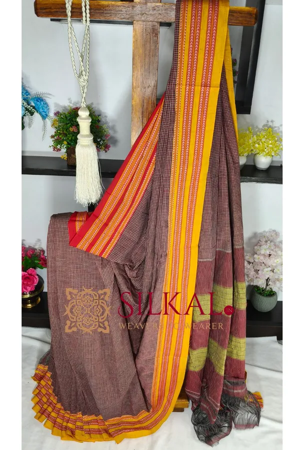 Patteda_Anchu_Pure_Cotton_Handloom_Saree_SKL04295