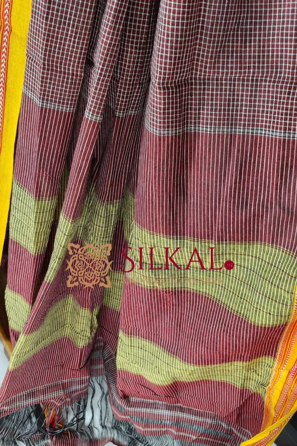 Patteda_Anchu_Pure_Cotton_Handloom_Saree_SKL04295