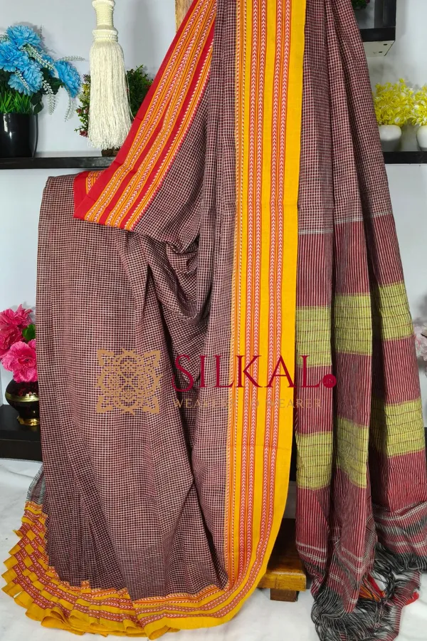 Patteda_Anchu_Pure_Cotton_Handloom_Saree_SKL04295