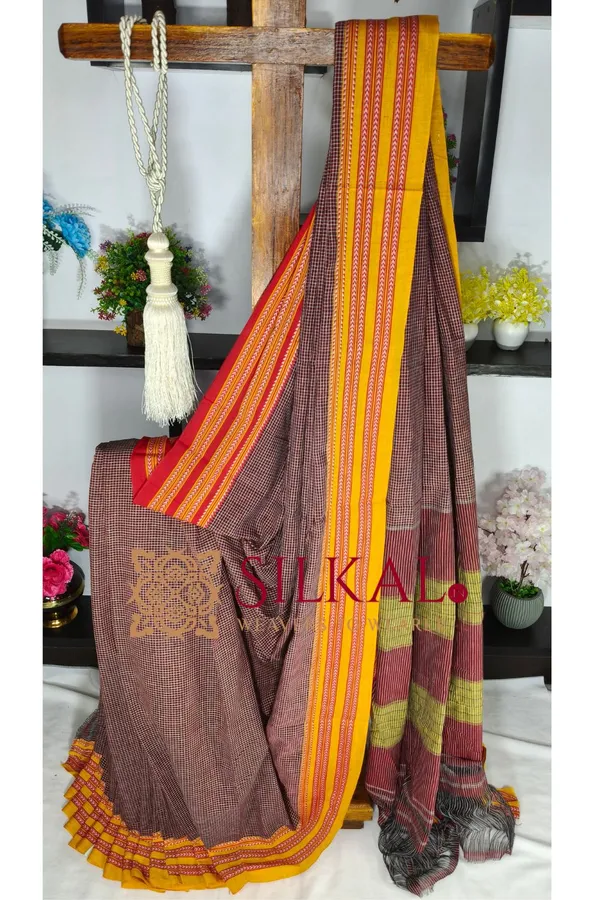 Patteda_Anchu_Pure_Cotton_Handloom_Saree_SKL04295